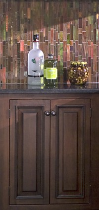 See more of this backsplash and cabinetry in The Bar vignette at Kitchen Views Custom