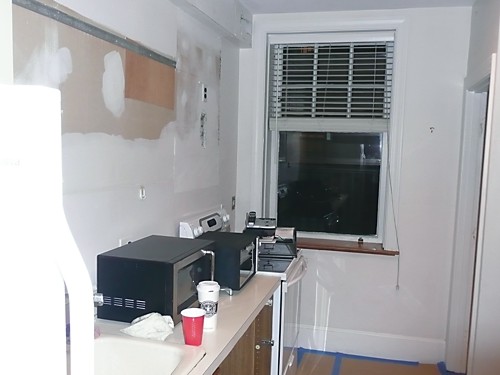 DURING old upper cabinets are gone
