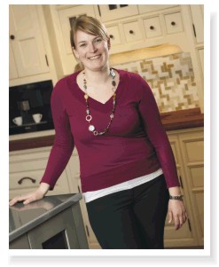 Jessica Williamson in the Kitchen Views Custom showroom.